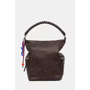 Desigual poșetă HALF LOGO ARICA culoarea maro, 25WAKP29 imagine