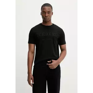 Iceberg tricou din bumbac culoarea negru, cu imprimeu imagine