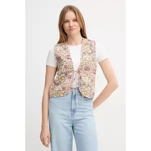 Hoss Intropia vestă din bumbac culoarea bej, un singur rând de nasturi, 5472056 imagine