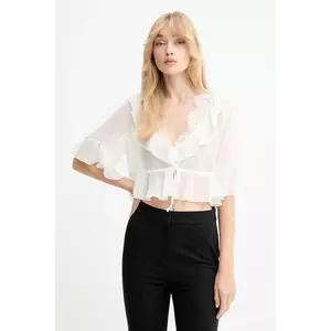 Bardot bluză culoarea alb, uni, 59935TB imagine