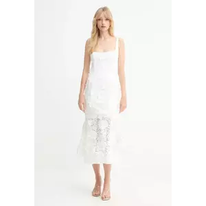 Bardot rochie culoarea alb, midi, evazați, 60000DB imagine