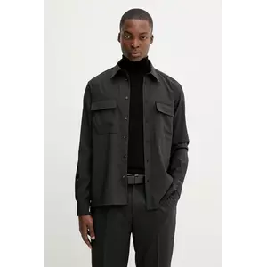 BARENA VENEZIA cămașă de lână Camicia Den culoarea negru, cu guler clasic, regular, CAU5267.478 imagine