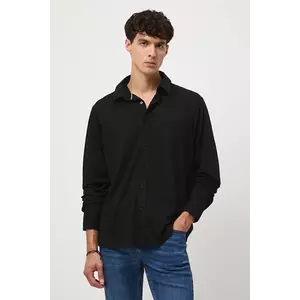 Medicine cămașă culoarea negru, cu guler clasic, regular imagine