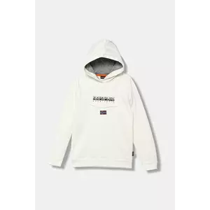 Napapijri bluză copii BURGEE culoarea alb, cu glugă, cu imprimeu, NP0A4I6T2061 imagine