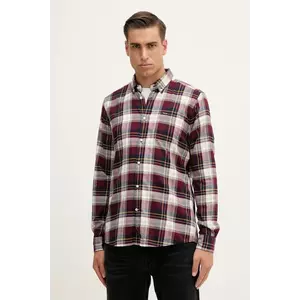 Barbour cămașă din bumbac CROSSFELL culoarea bordo, cu guler button-down, regular, MSH4995 imagine