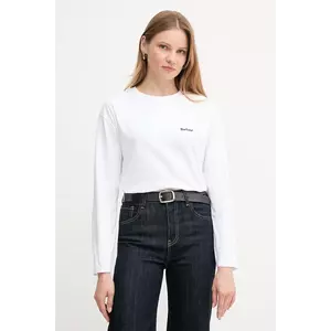 Barbour longsleeve din bumbac LAVENSDALE culoarea alb, LML0899 imagine
