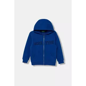 United Colors of Benetton hanorac de bumbac pentru copii cu glugă, uni, 3J68G503V imagine