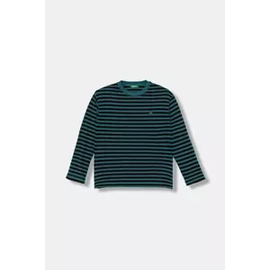 United Colors of Benetton longsleeve din bumbac pentru copii culoarea verde, cu imprimeu, 3FNLC10QB imagine