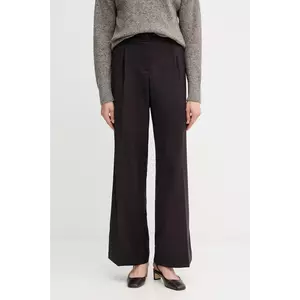 Gaudi pantaloni culoarea maro, drept, high waist, 521FD25020 imagine