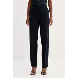 Marella pantaloni din lână culoarea bleumarin, fason țigaretă, high waist, 2523136054200 imagine