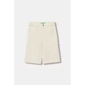 United Colors of Benetton pantaloni scurți din denim pentru copii culoarea bej, uni, talie reglabilă, 481SCF04Z imagine