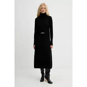 Fracomina rochie cu lână culoarea negru, midi, evazați, FR25WD5004K459Q7 imagine