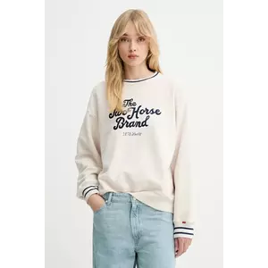 Levi's hanorac de bumbac culoarea bej, cu imprimeu, 0002L imagine