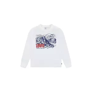 Levi's longsleeve din bumbac pentru copii CANYON LS TEE culoarea bej, cu imprimeu, 8EN992 imagine