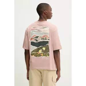 Desigual tricou din bumbac VIENA culoarea roz, cu imprimeu, 25WMTK18 imagine