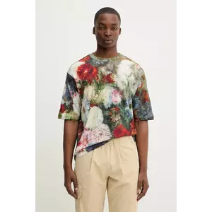 Desigual tricou din bumbac GENOVA culoarea verde, cu imprimeu, 25WMTK17 imagine