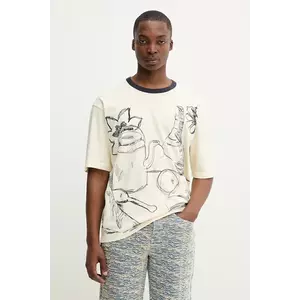 Desigual tricou BODEGÓN culoarea bej, cu imprimeu, 25WMTK31 imagine