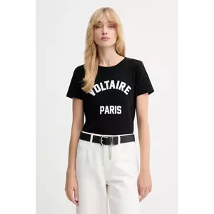 ZADIG&VOLTAIRE tricou din bumbac culoarea negru, JWTS02837 imagine