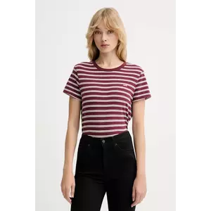 Levi's tricou din bumbac culoarea bordo, 39185 imagine