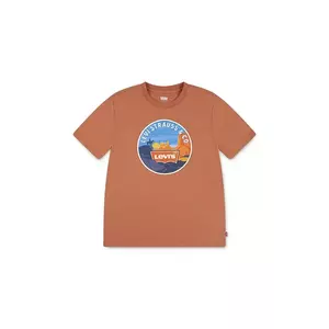 Levi's tricou copii DESERT TRAIL TEE culoarea portocaliu, cu imprimeu, 9EN993 imagine