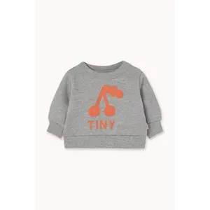 Tinycottons hanorac de bumbac pentru bebeluși CHERRY GRAPHIC BABY SWEATSHIRT culoarea gri, cu imprimeu, AW25-302 imagine