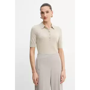 BOSS polo din lână culoarea bej, 50545015 imagine