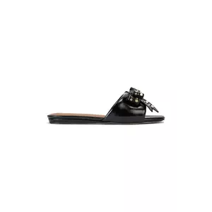 Kurt Geiger London slapi de piele Kensington Bow Flat Sandal culoarea negru, 655705139 imagine
