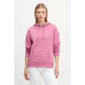 Desigual bluză BASIC culoarea roz, cu glugă, uni, 25WWSK13 imagine