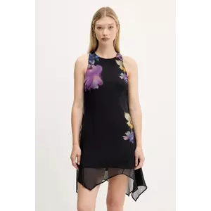 Desigual rochie NALA culoarea negru, mini, evazați, 25WWVW30 imagine