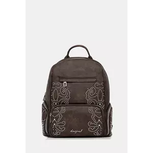 Desigual rucsac POKER FACE CHEST culoarea maro, mic, cu imprimeu, 25WAKP22 imagine