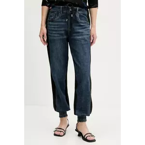 Desigual pantaloni de trening KIMY culoarea bleumarin, cu imprimeu, 25WWDD08 imagine