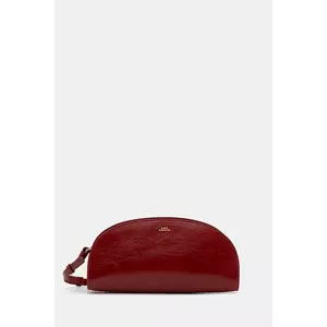 A.P.C. poșetă de piele sac demi-lune shoulder culoarea rosu, PXCCK.F61997 imagine