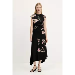 Desigual rochie KATRINA culoarea negru, midi, evazați, 25WWVK12 imagine