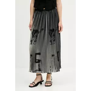 Desigual fustă NEWSPAPERS culoarea negru, midi, evazați, 25WWFW09 imagine