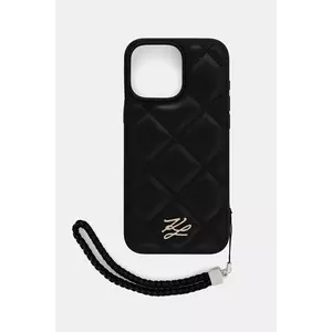 Karl Lagerfeld husă pentru telefon iPhone 16 Pro Max culoarea negru, KLHCP16XPSQSKLSMSK imagine