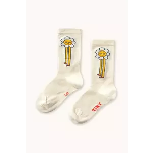 Tinycottons șosete copii DAISIES MEDIUM HEIGHT SOCKS culoarea bej, AW25-504 imagine
