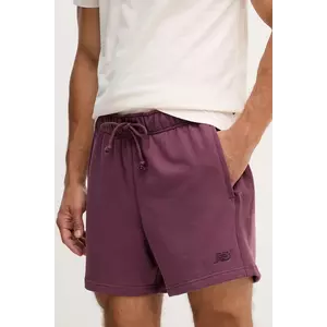 New Balance pantaloni scurți din bumbac culoarea violet, MS41511FDP imagine