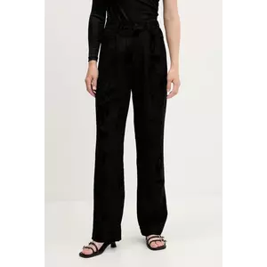 Desigual pantaloni FLOCK culoarea negru, lat, high waist, 25WWPW05 imagine