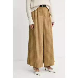 MAX&Co. pantaloni culoarea verde, lat, high waist, 2526136071200 imagine