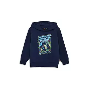 Lego hanorac de bumbac pentru copii LWSAKU 608 culoarea bleumarin, cu glugă, cu imprimeu, 11010924 imagine