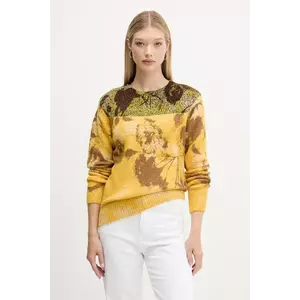 Desigual pulover din amestec de lână ADAK culoarea galben, light, 25WWJF30 imagine