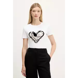 Desigual tricou LETTER CORE culoarea alb, 25WWTK04 imagine