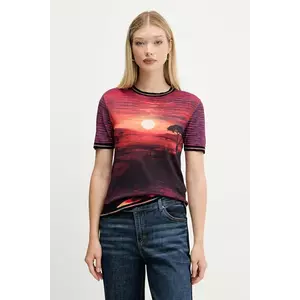 Desigual tricou AFRICA culoarea portocaliu, 25WWTF05 imagine