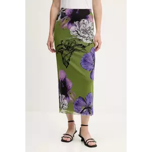 Desigual fustă TULLEFLOWERS culoarea verde, maxi, drept, 25WWFK03 imagine