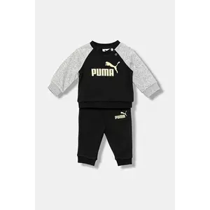 Puma trening copii MINICATS ESS Raglan Crew Set FL INF culoarea negru, 686281 imagine