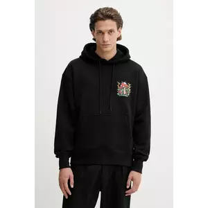 MSGM hanorac de bumbac culoarea negru, cu glugă, cu imprimeu, 3940MM114.257795 imagine