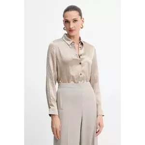 Marella cămașă Emme by Marella culoarea maro, cu guler clasic, regular, 2525116091200 imagine