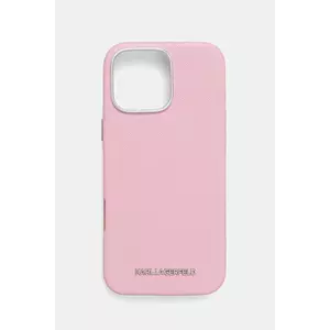 Karl Lagerfeld husă pentru telefon iPhone 16 Pro Max culoarea roz, KLHMP16XPSAFWMCP imagine