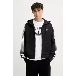 adidas Originals bluză Spacer Hoodie culoarea negru, cu glugă, cu imprimeu, JX1507 imagine