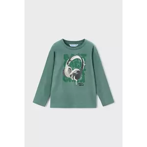Mayoral longsleeve din bumbac culoarea verde, 4080 imagine